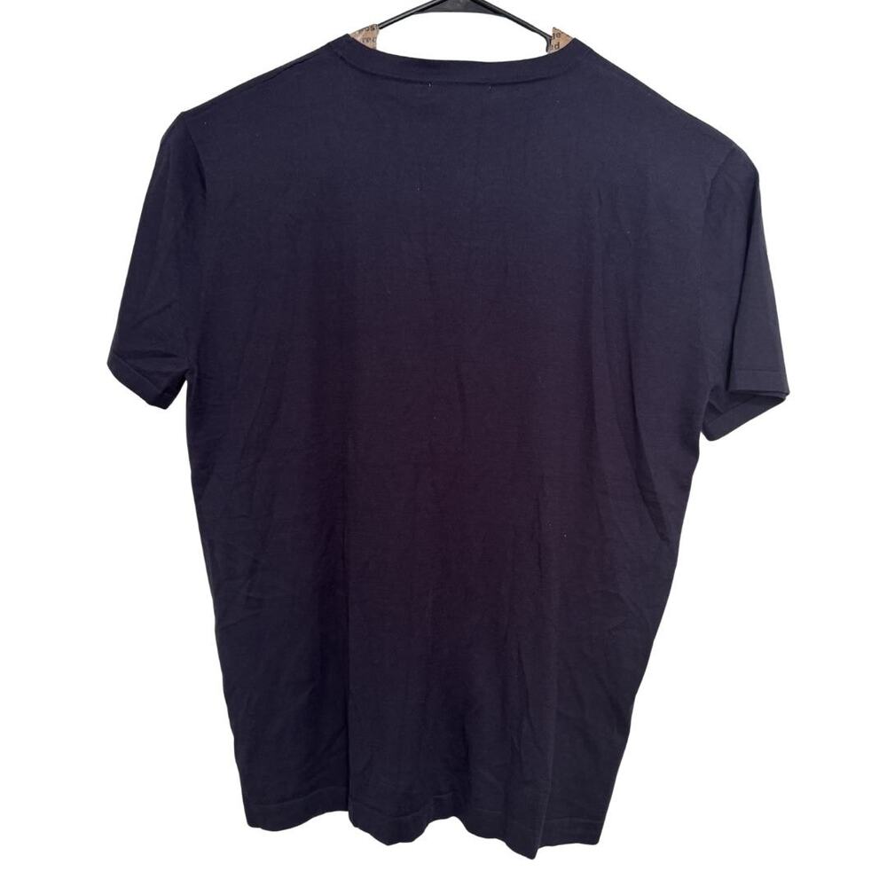 COLLARS & CO Lucca Luxury Touch Cotton Silk T-Shirt Short Sleeve Navy NWT 3XL - Picture 3 of 6